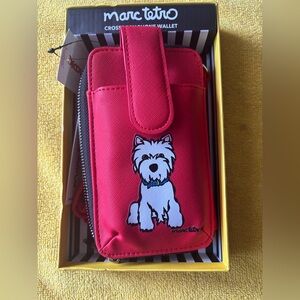 Marc Tetro Red Phone Wallet with Dog Design